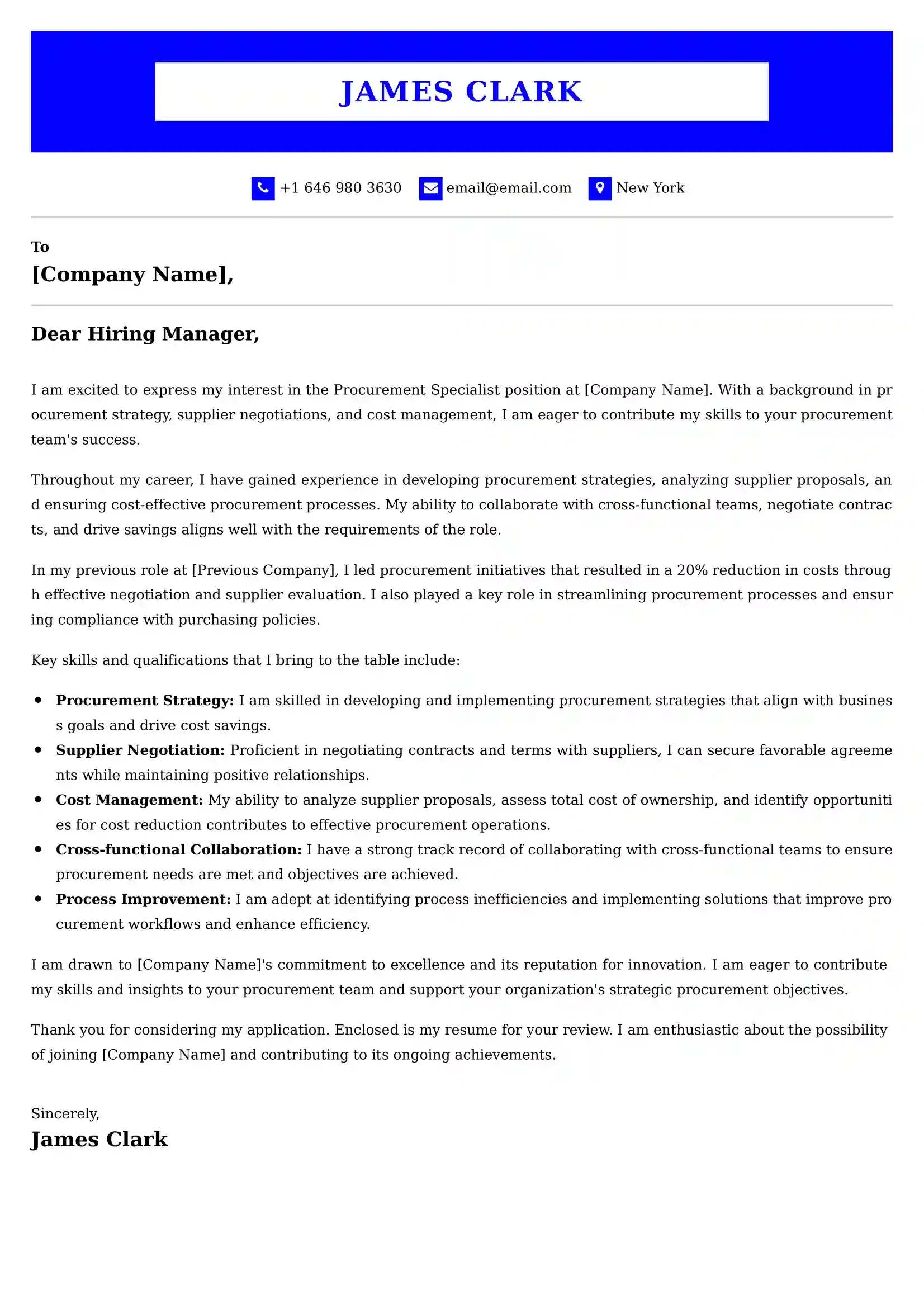 Procurement Analyst Cover Letter Examples -Latest Brazilian Templates