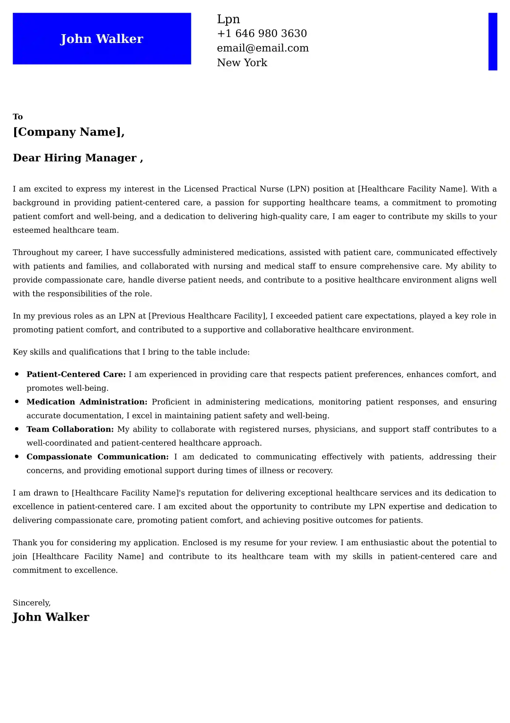 Lpn Cover Letter Examples -Latest Brazilian Templates